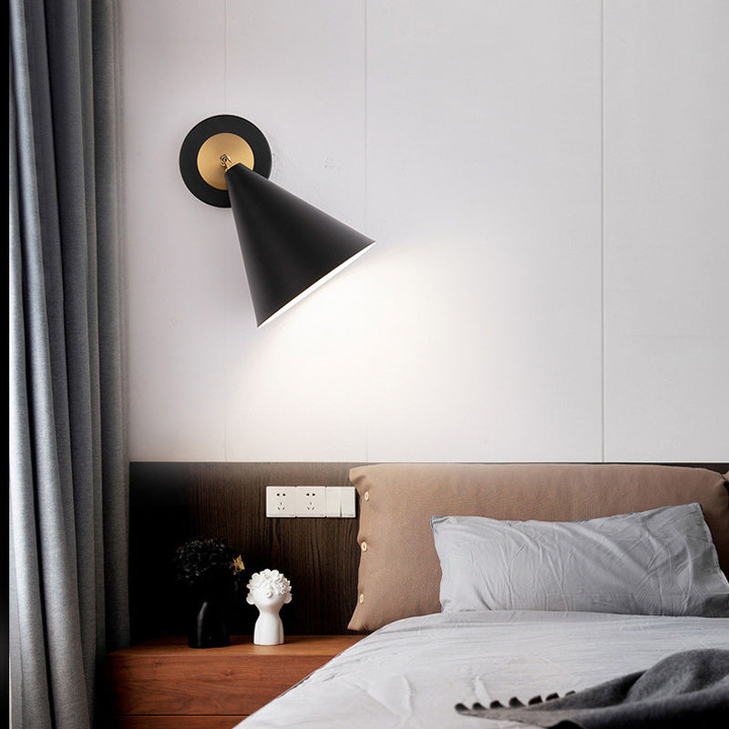 Iron Cone Shade 1-Light Rotatable Wall Sconce Lamp