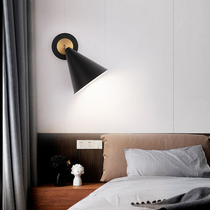 Iron Cone Shade 1-Light Rotatable Wall Sconce Lamp
