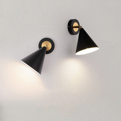 Iron Cone Shade 1-Light Rotatable Wall Sconce Lamp
