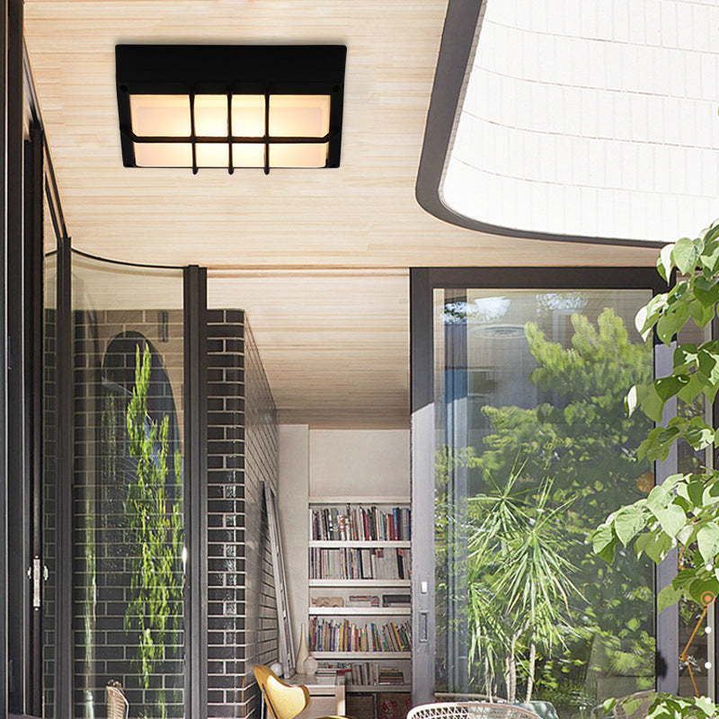Aluminum & PC Grid-Shaped Waterproof LED Outdoor Wall Light