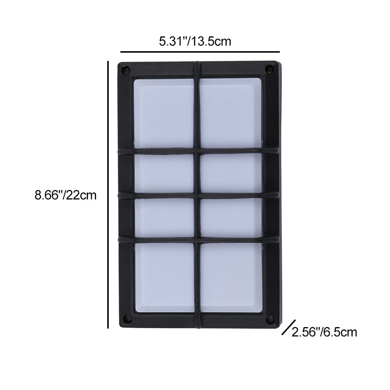 Aluminum & PC Grid-Shaped Waterproof LED Outdoor Wall Light