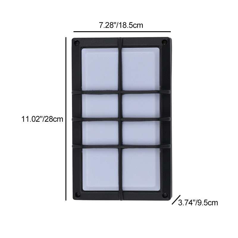 Aluminum & PC Grid-Shaped Waterproof LED Outdoor Wall Light