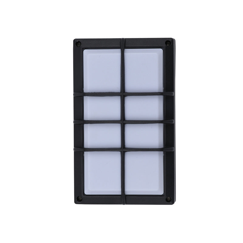 Aluminum & PC Grid-Shaped Waterproof LED Outdoor Wall Light