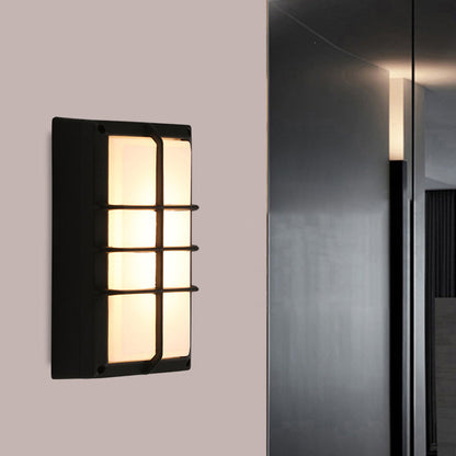 Aluminum & PC Grid-Shaped Waterproof LED Outdoor Wall Light
