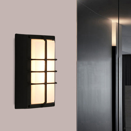 Aluminum & PC Grid-Shaped Waterproof LED Outdoor Wall Light