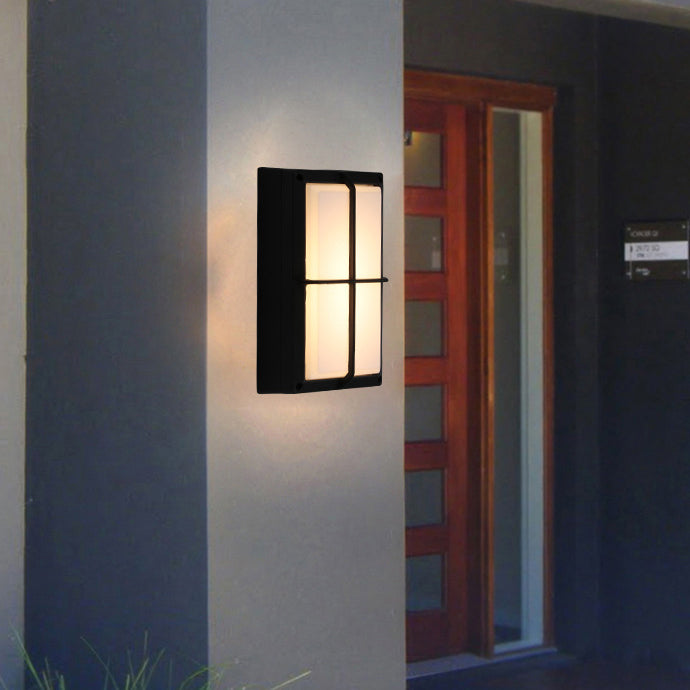 Aluminum & PC Grid-Shaped Waterproof LED Outdoor Wall Light