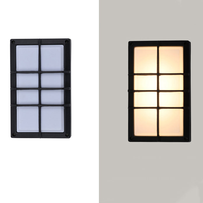 Aluminum & PC Grid-Shaped Waterproof LED Outdoor Wall Light