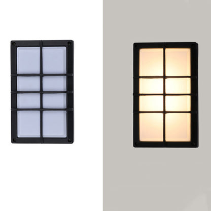 Aluminum & PC Grid-Shaped Waterproof LED Outdoor Wall Light