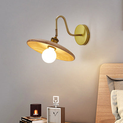 Japanese Round Ball 1-Light Adjustable Wall Sconce Lamp