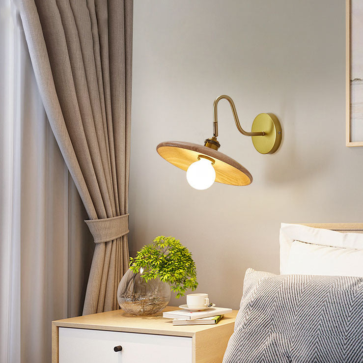 Japanese Round Ball 1-Light Adjustable Wall Sconce Lamp