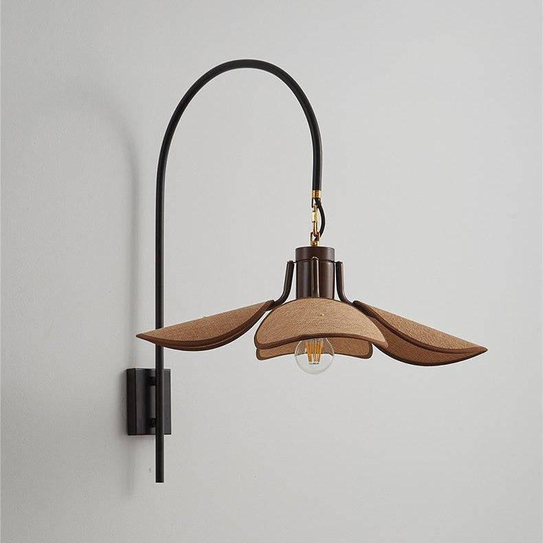 Mid-Century Leaf-Shaped Shade Wall Sconce Lamp 1-Light