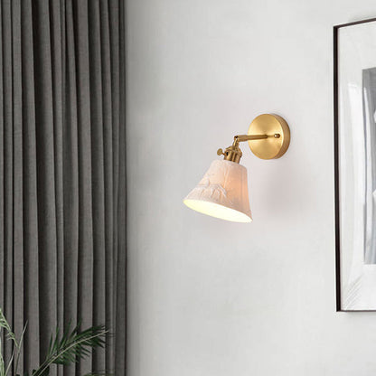 Mid-Century Round Elk-Print 1-Light Wall Sconce Lamp