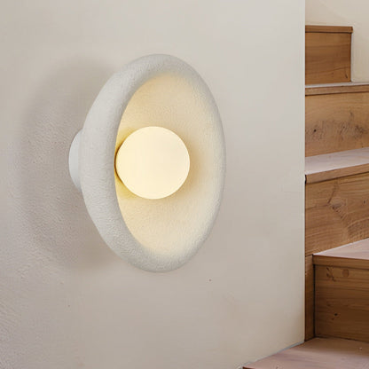 Minimalist Polystyrene Bowl-Shaped 1-Light Wall Sconce Lamp