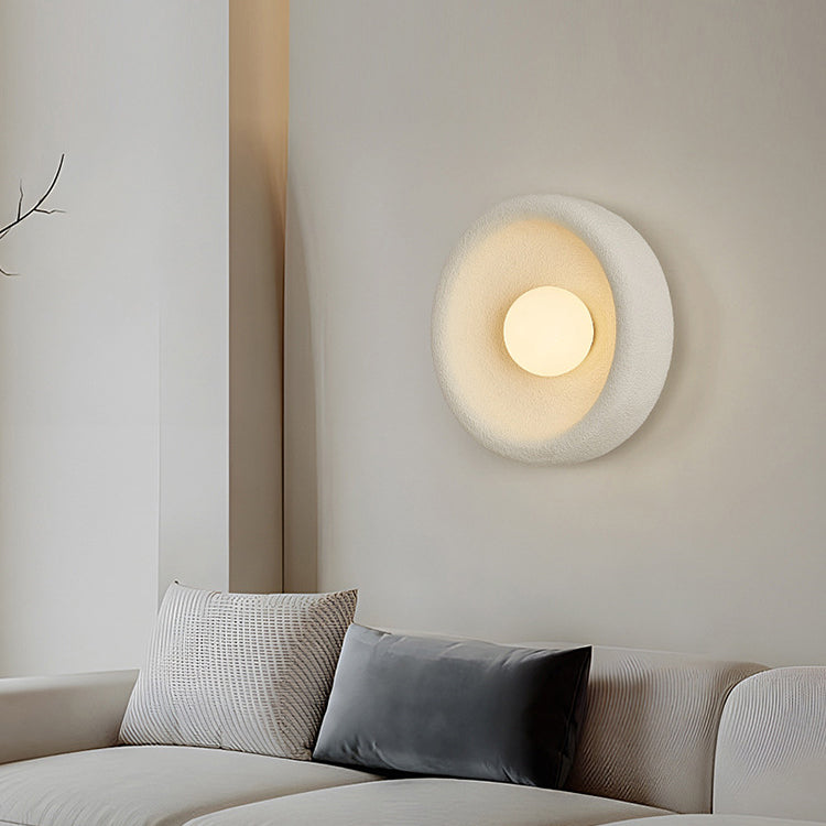 Minimalist Polystyrene Bowl-Shaped 1-Light Wall Sconce Lamp