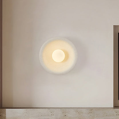 Minimalist Polystyrene Bowl-Shaped 1-Light Wall Sconce Lamp