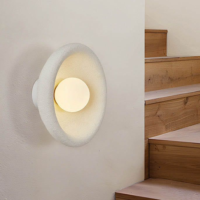 Minimalist Polystyrene Bowl-Shaped 1-Light Wall Sconce Lamp