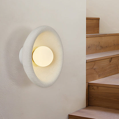 Minimalist Polystyrene Bowl-Shaped 1-Light Wall Sconce Lamp