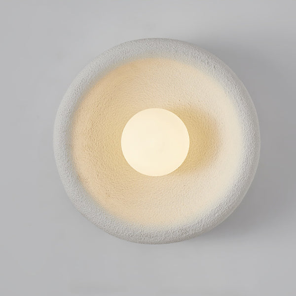 Minimalist Polystyrene Bowl-Shaped 1-Light Wall Sconce Lamp