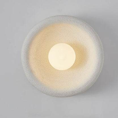 Minimalist Polystyrene Bowl-Shaped 1-Light Wall Sconce Lamp