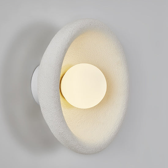Minimalist Polystyrene Bowl-Shaped 1-Light Wall Sconce Lamp