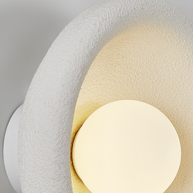 Minimalist Polystyrene Bowl-Shaped 1-Light Wall Sconce Lamp