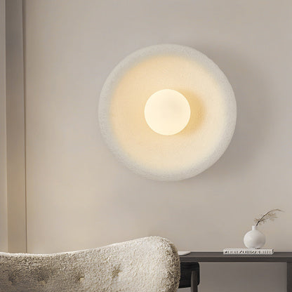 Minimalist Polystyrene Bowl-Shaped 1-Light Wall Sconce Lamp