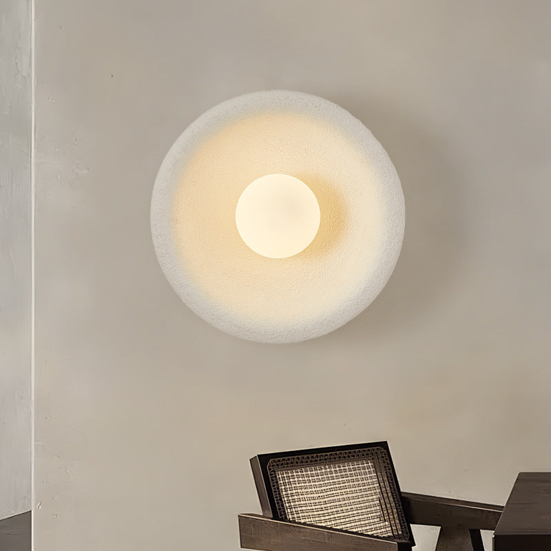 Minimalist Polystyrene Bowl-Shaped 1-Light Wall Sconce Lamp