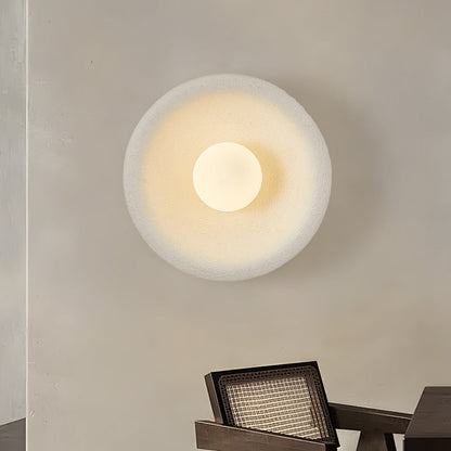 Minimalist Polystyrene Bowl-Shaped 1-Light Wall Sconce Lamp