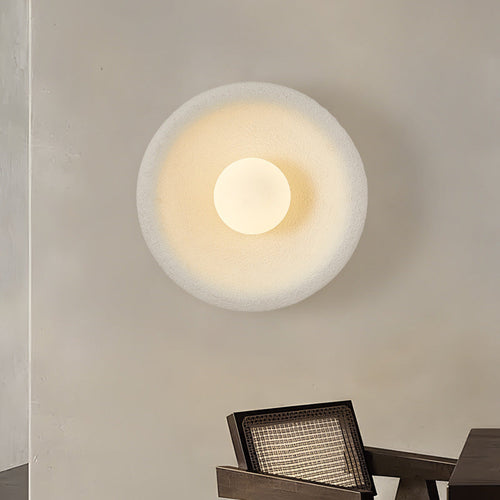 Minimalist Polystyrene Bowl-Shaped 1-Light Wall Sconce Lamp