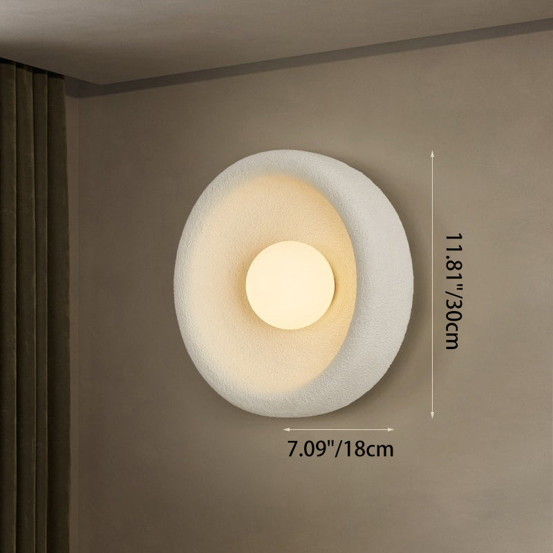 Minimalist Polystyrene Bowl-Shaped 1-Light Wall Sconce Lamp