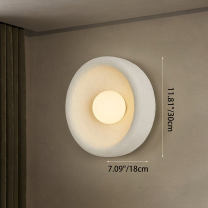 Minimalist Polystyrene Bowl-Shaped 1-Light Wall Sconce Lamp