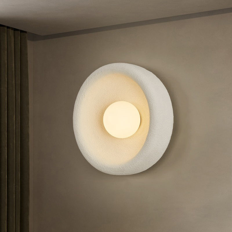 Minimalist Polystyrene Bowl-Shaped 1-Light Wall Sconce Lamp