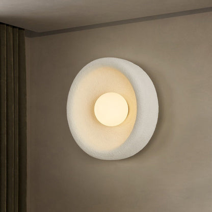 Minimalist Polystyrene Bowl-Shaped 1-Light Wall Sconce Lamp