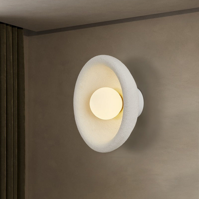 Minimalist Polystyrene Bowl-Shaped 1-Light Wall Sconce Lamp