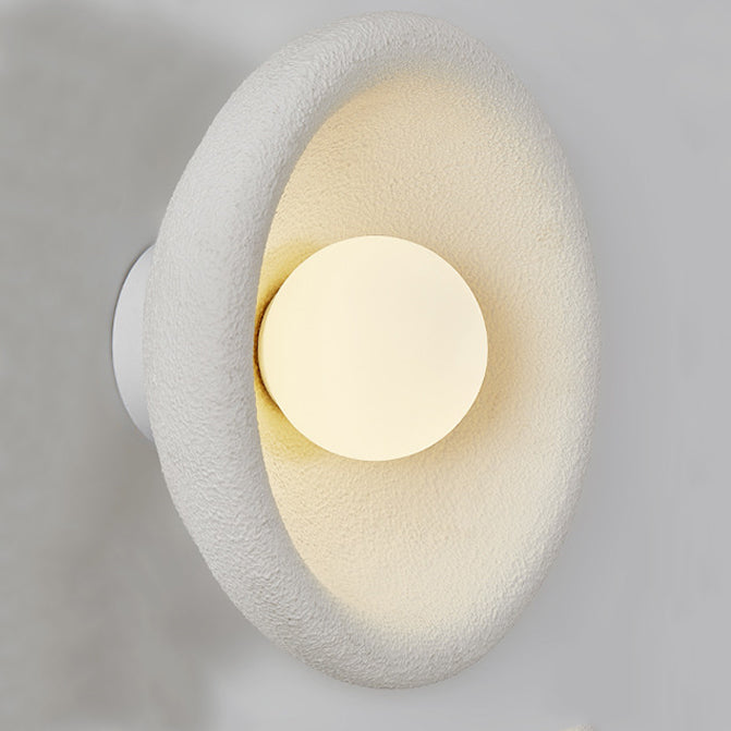 Minimalist Polystyrene Bowl-Shaped 1-Light Wall Sconce Lamp