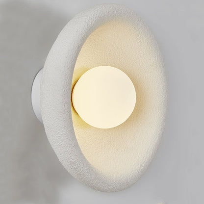 Minimalist Polystyrene Bowl-Shaped 1-Light Wall Sconce Lamp