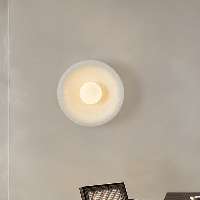 Minimalist Polystyrene Bowl-Shaped 1-Light Wall Sconce Lamp