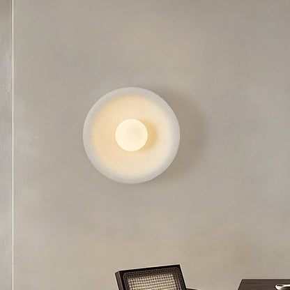Minimalist Polystyrene Bowl-Shaped 1-Light Wall Sconce Lamp