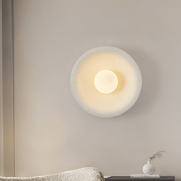 Minimalist Polystyrene Bowl-Shaped 1-Light Wall Sconce Lamp
