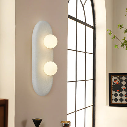 Japanese Oval Globe Shade 2-Light Wall Sconce Lamp