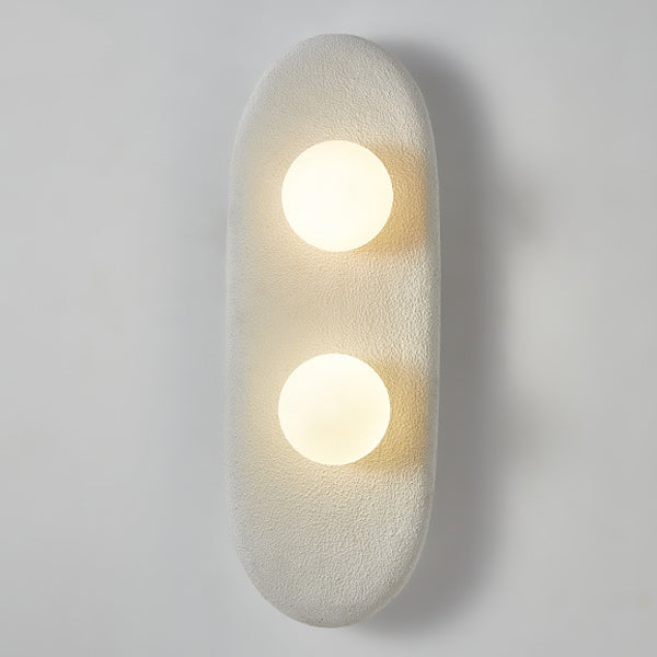 Japanese Oval Globe Shade 2-Light Wall Sconce Lamp