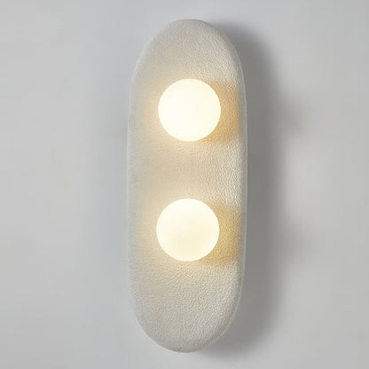 Japanese Oval Globe Shade 2-Light Wall Sconce Lamp