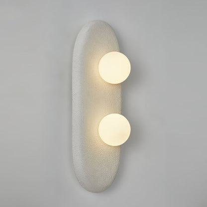 Japanese Oval Globe Shade 2-Light Wall Sconce Lamp