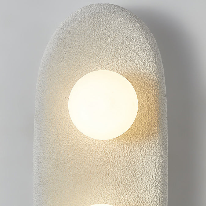 Japanese Oval Globe Shade 2-Light Wall Sconce Lamp