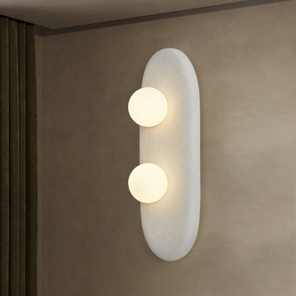 Japanese Oval Globe Shade 2-Light Wall Sconce Lamp