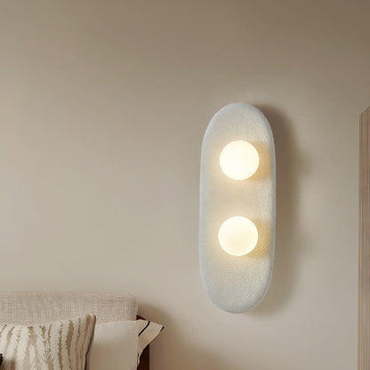Japanese Oval Globe Shade 2-Light Wall Sconce Lamp