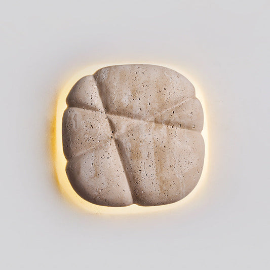 Japanese Travertine Irregular Square LED Wall Sconce Lamp