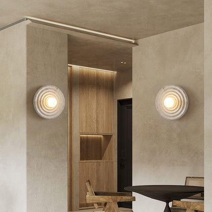Japanese Concentric Circle Design 1-Light Wall Sconce Lamp