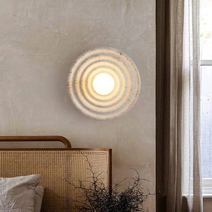 Japanese Concentric Circle Design 1-Light Wall Sconce Lamp