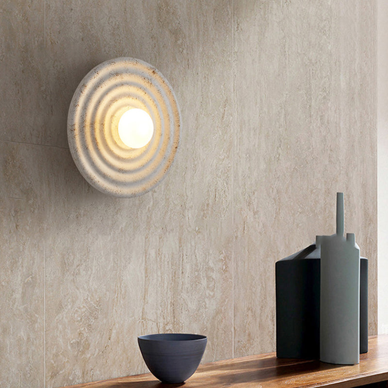 Japanese Concentric Circle Design 1-Light Wall Sconce Lamp